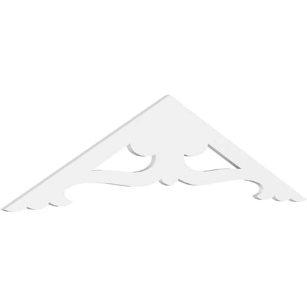 Ekena Millwork 1 in. x 72 in. x 18 in. (6/12) Pitch Cornelia Gable Pediment Architectural Grade PVC Moulding