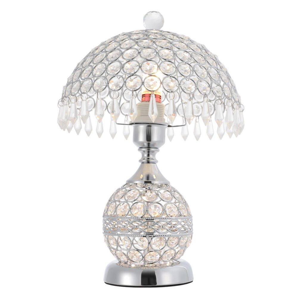 16.9 in. Silver Luxury Decorative Crystal Table Lamp for Bedroom Living Room with Clear Crystal Shade, No Bulbs Included price history on PriceWatchPro