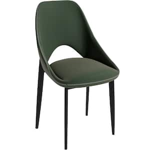 Amalfi Olive Green Upholstered Modern Dining Chair with Metal Legs Open Back Accent Chair for Dining