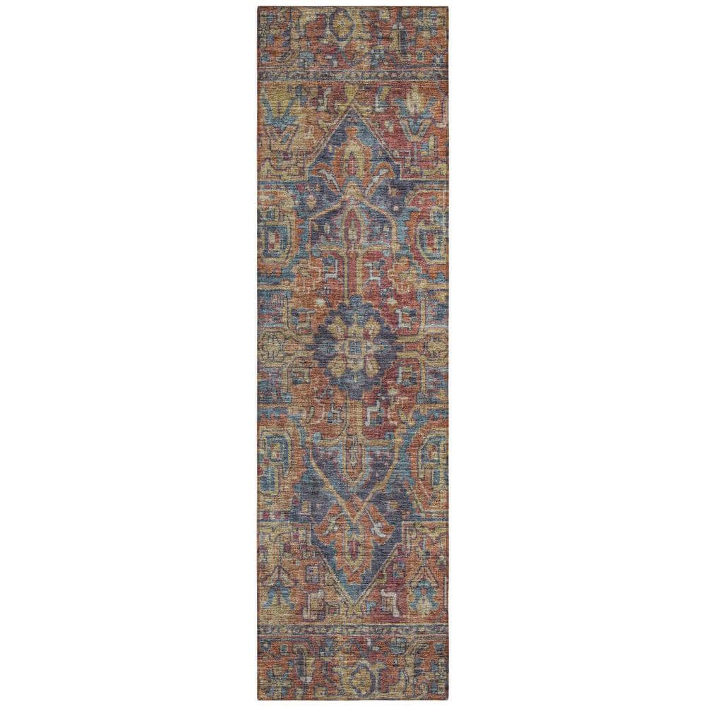 Red Orange and Blue 2 ft. x 8 ft. Woven Oriental Runner Indoor/Outdoor Area Rug price history on PriceWatchPro