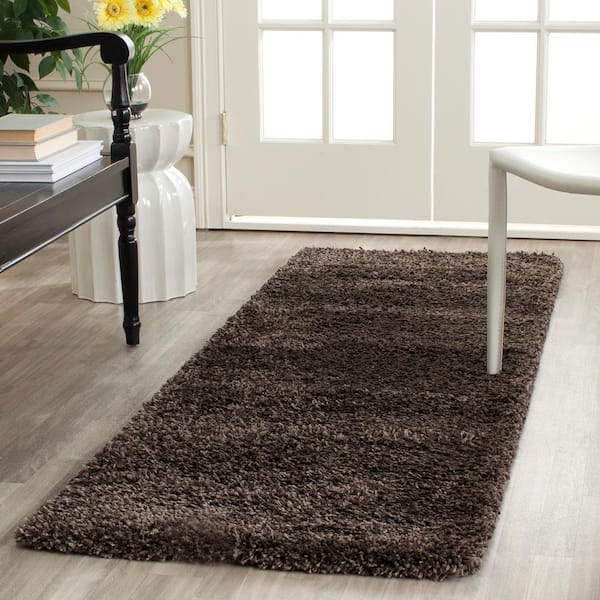 California Shag Mushroom 2 ft. x 7 ft. Solid Runner Rug