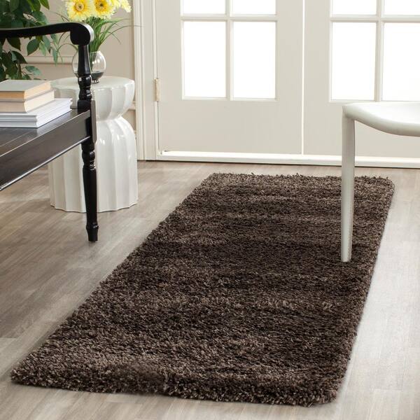 California Shag Mushroom 2 ft. x 9 ft. Solid Runner Rug