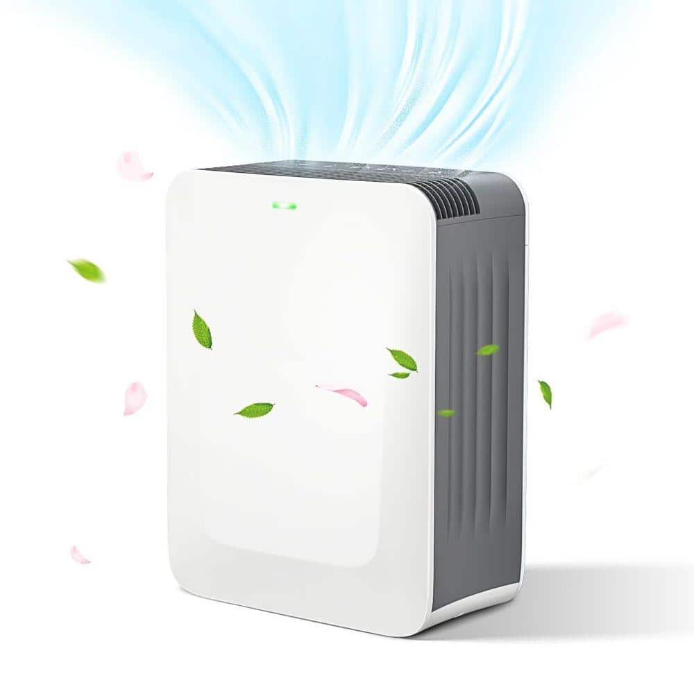 WOCK 280 sq. ft. HEPA Room Air Purifier in White with Timer, 3-Speeds, Clean 99.99%, 135CFM CADR
