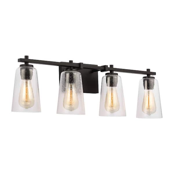 Generation Lighting Mercer 28.625 in. 4-Light Midnight Black ...