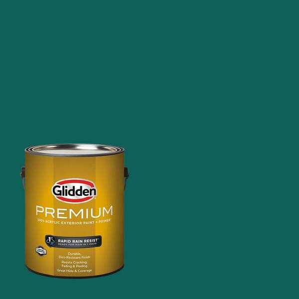 Glidden Premium 1 gal. PPG1142-7 Empress Teal Semi-Gloss Exterior