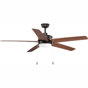 Whirl 60 in. Indoor/Outdoor Integrated LED Antique Bronze Transitional Ceiling Fan with Remote for Patio or Porch