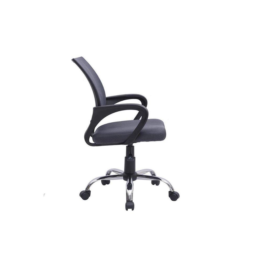 Mesh Breathable Back, Lumbar Support Ergonomic Swivel Office Chair in Gray with Non-Adjustable Arms - Thumbnail 5