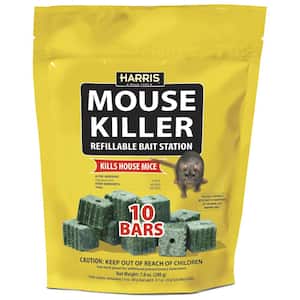 Mouse Killer Bars with Refill Bait Station (10-Pack)