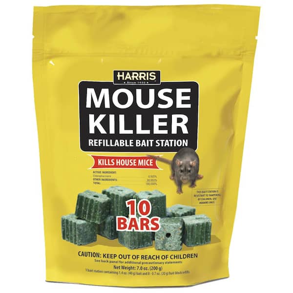 Harris Mouse Killer Bars with Refill Bait Station (10-Pack)