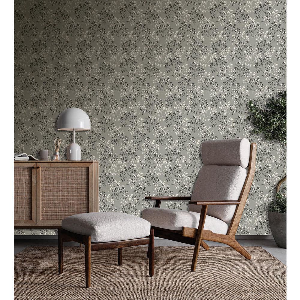 Friar Grey & Black Oak Dual Toned Branches Print Non Woven Non-Pasted Textured Wallpaper 57 Sq. Ft. price history on PriceWatchPro