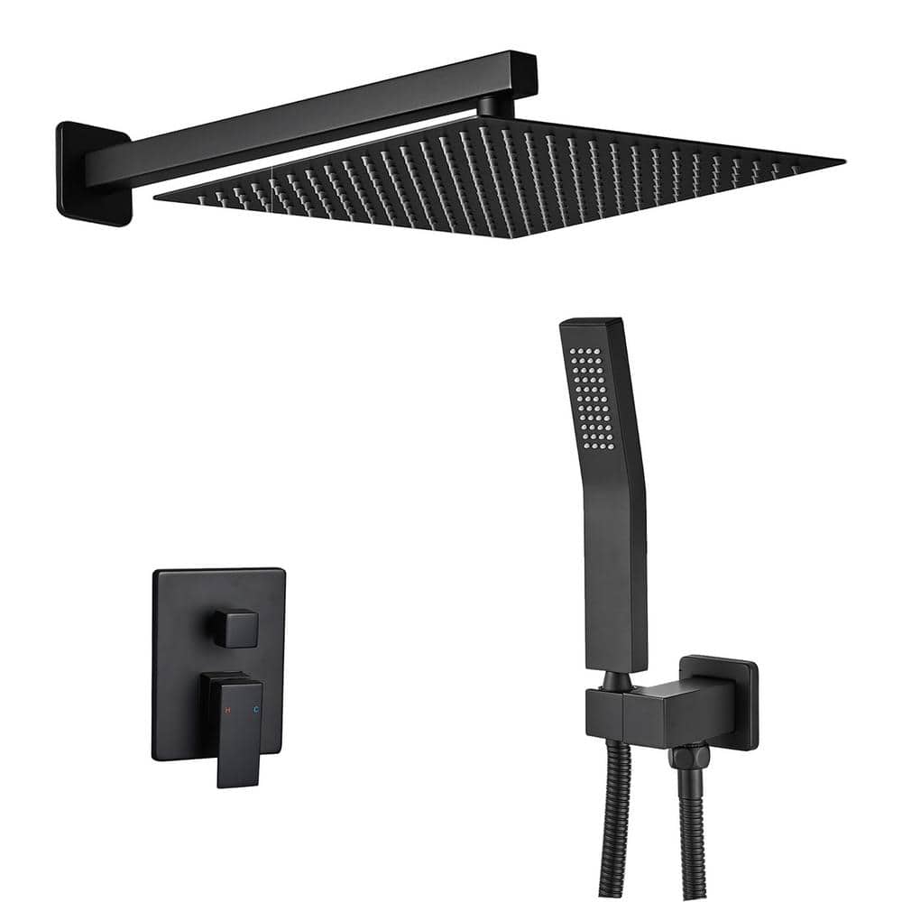 Single Handle 1 -Spray Shower Faucet 1.8 GPM with Pressure Balance, Anti Scald in Matte Black price history on PriceWatchPro