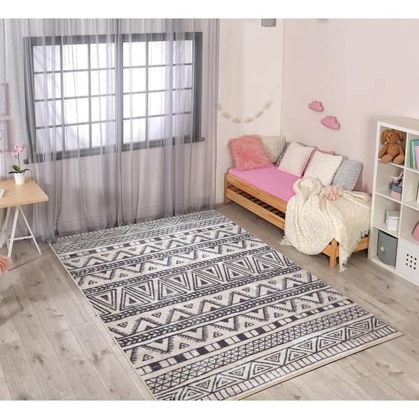 Non-Slip Area Rug 3 x 5 Feet Machine Washable Area Rugs for Entryway  Bedroom Bedside Kitchen Hallway Living Room Non-Shedding, 3' x 5', Yellow  Pink
