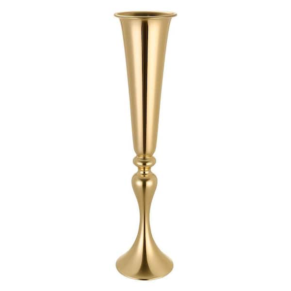 12 PCS Wedding Flower Vase, 21.7 in. Tall Trumpet Flower Table Centerpieces, Banquet Vases, Gold 2025 update