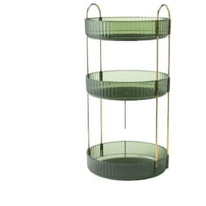 3-Tier Round Freestanding Acrylic Rotating Makeup Organizer for Vanity Countertop in Green