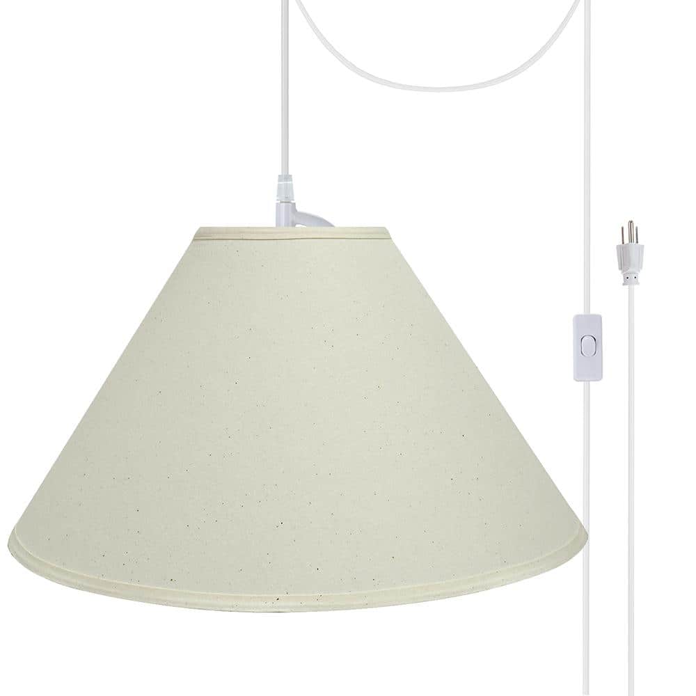 2-Light White Plug-In Swag Pendant with Off White Hardback Empire Fabric Shade price history on PriceWatchPro