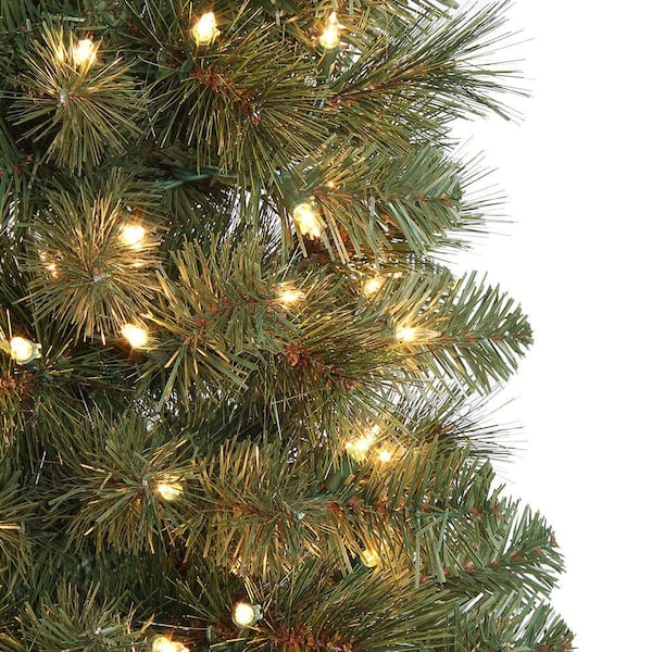 Home Accents Holiday 4.5 ft Wesley Long Needle Pine Potted LED Pre
