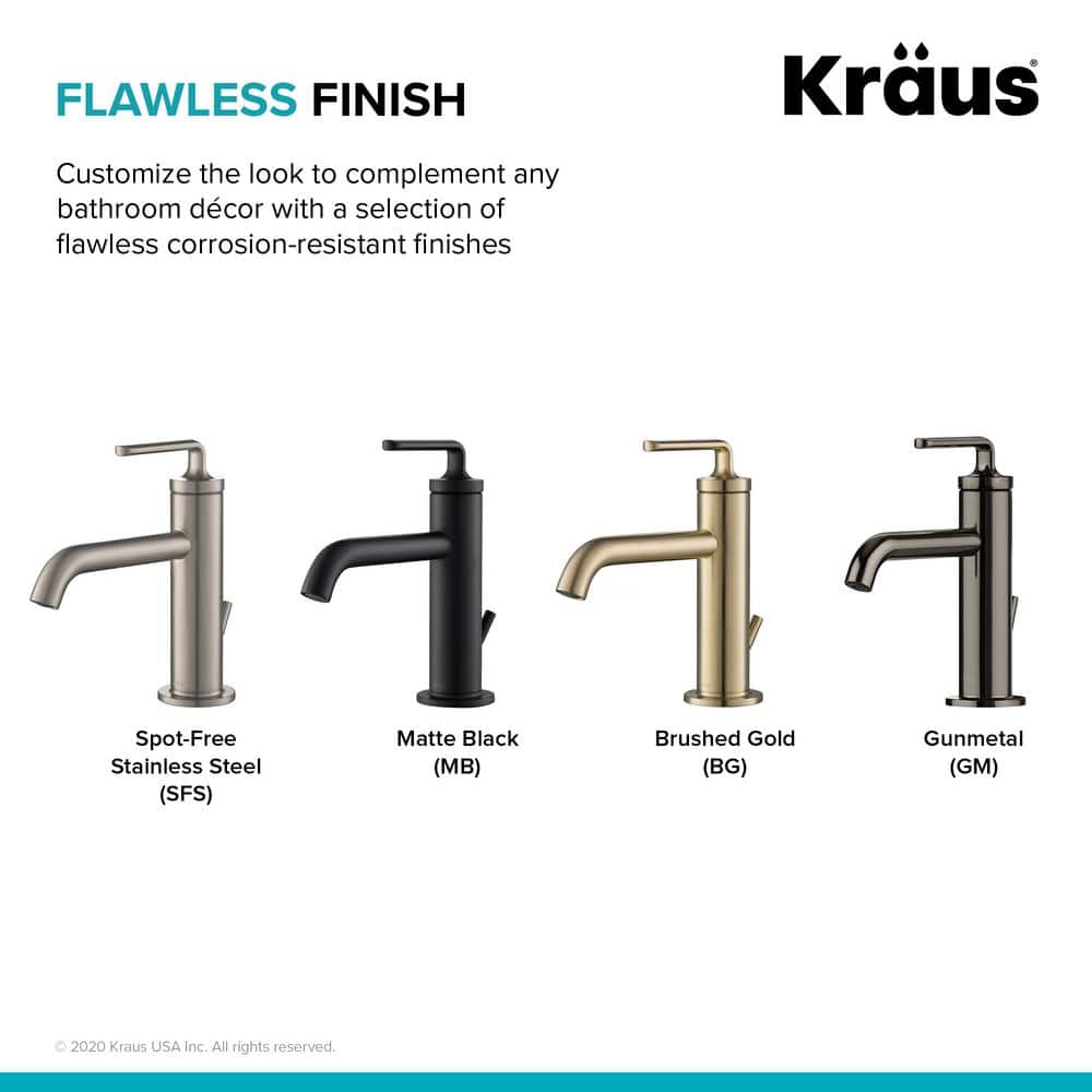 Ramus 7'' Matte Black Stainless Steel Bathroom Sink Faucet