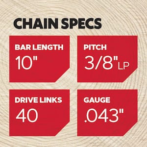 R40 Chainsaw Chain for 10 in. Bar Fits, Echo, Ryobi, Craftsman, Husqvarna Makita, Milwaukee and More