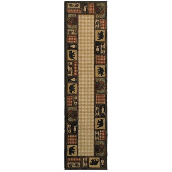 Mountain Top Beige 2 ft. x 8 ft. Cabin Runner Rug