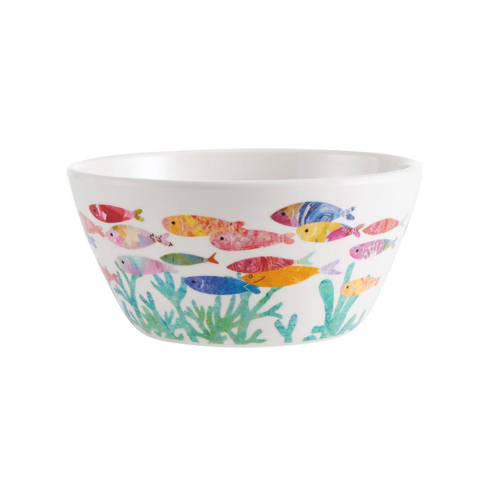 Colorful Fish Melamine 12-Piece Dinnerware Set, Service for 4