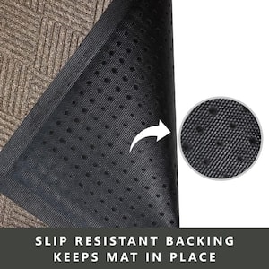 Ultralux Scraper Entrance Mat | Polypropylene Fibers and Anti-Slip Vinyl Backed Indoor Entry Rug Doormat | Blue | 23 x 31