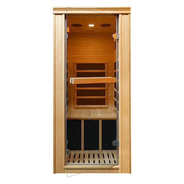 1-Person 5 Heating Plates Sauna with Bluetooth and Pre-Set Temperature Control