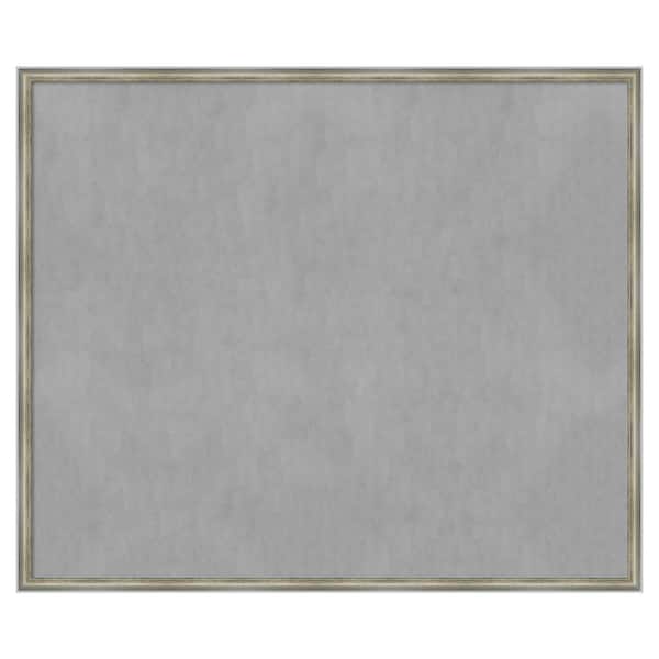 Amanti Art Salon Scoop Silver 50 in. x 42 in Framed Magnetic Board