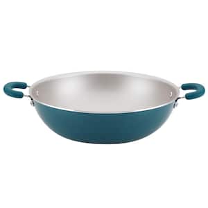 Create Delicious Aluminum Nonstick Wok, 14.25-Inch, Teal Shimmer