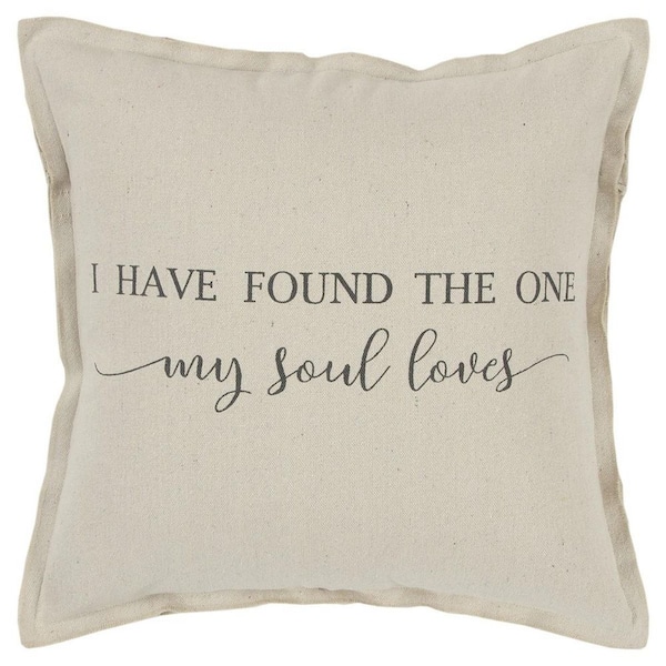 HomeRoots Natural Solid Polyester 20 in. x 20 in. Throw Pillow