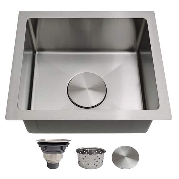 13 in. x 15 in. Undermount Bar Sink-18 Gauge Stainless Steel Single Bowl Kitchen Prep Sink for Outdoor, RV and Wet Bar