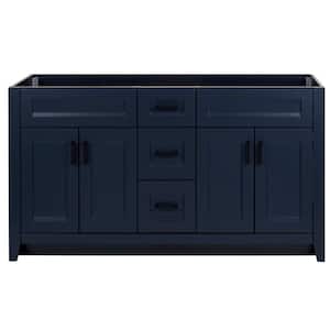 Ridge 60 in. W x 22 in. D x 34 in. H Bath Vanity Cabinet without Top in Deep Blue
