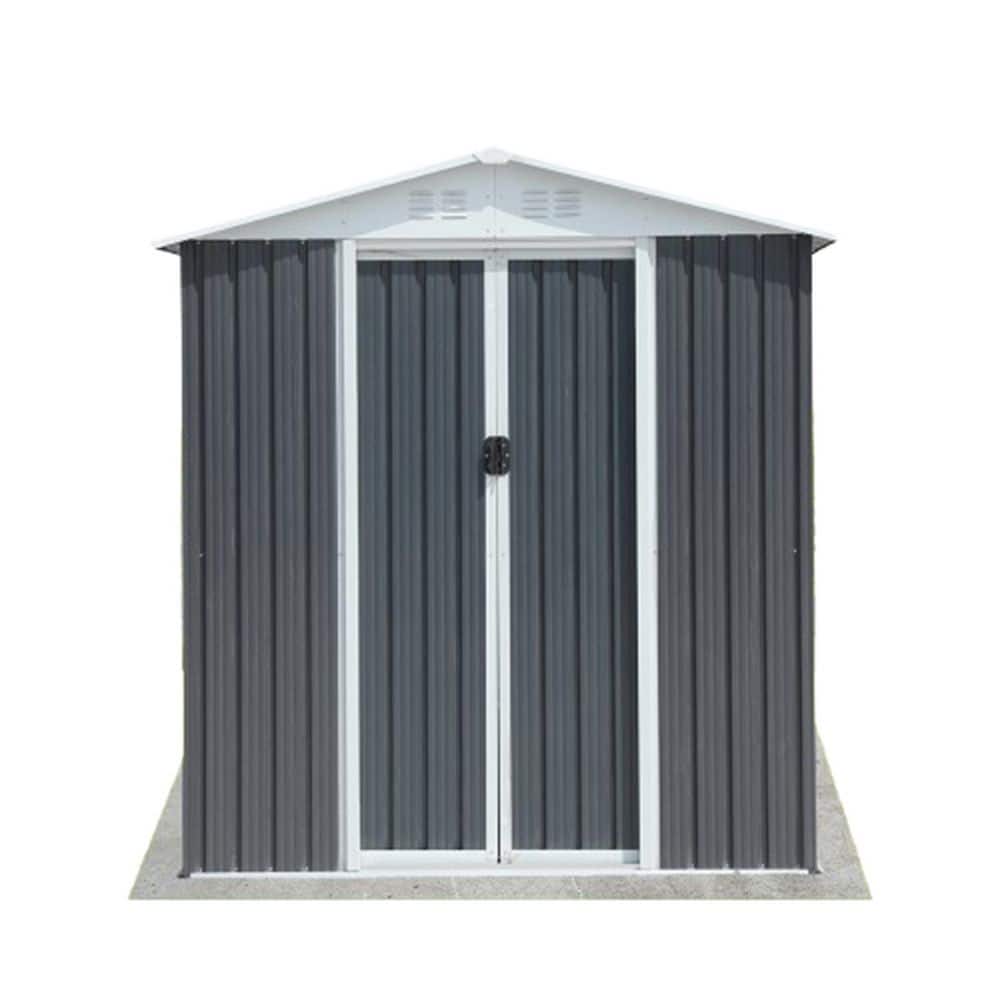 6 ft. W x 4 ft. D Metal Storage Shed with Apex Roof and Base Frame (24 sq. 