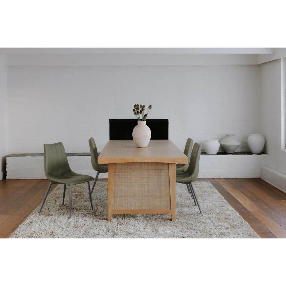 Florian Dark Green Dining Chair, Vegan Leather Upholstery with Black Steel Legs - (Set of 2) price history on PriceWatchPro