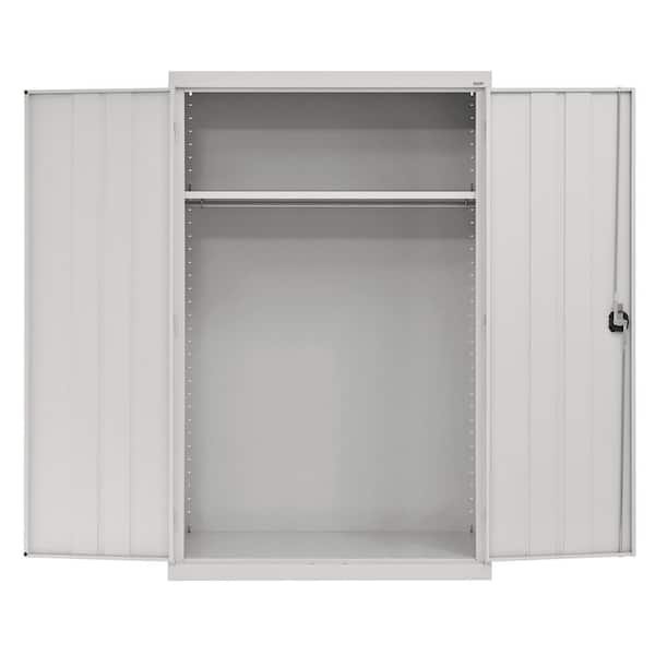 Sandusky Elite Series ( 46 in. W x 72 in. H x 24 in. D ) Welded Steel Wardrobe Freestanding Cabinet in Dove Gray