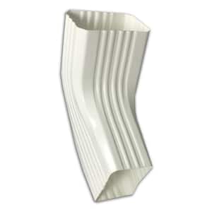 3 in. x 4 in. White Vinyl Downpipe - A/B Elbow