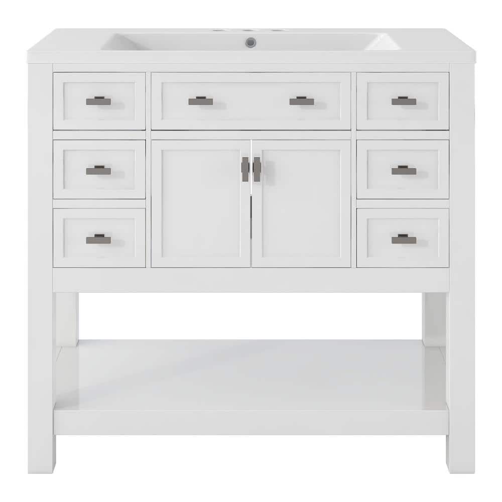 35.20 in. W x 17.70 in. D x 33.10 in. H Bath Vanity Cabinet without Top in 