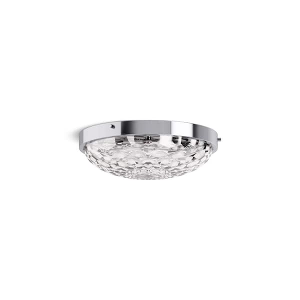 Arendela 15 in. 3-Light Polished Chrome Flush Mount