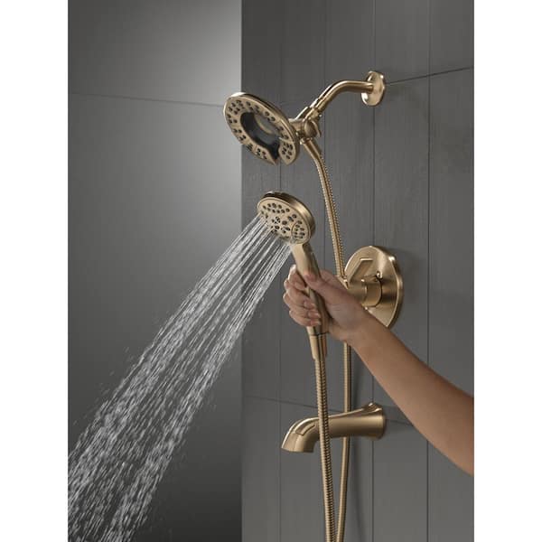 Albion Gold 1-Handle Wall Mount Tub and Shower Trim in Champagne Bronze (Valve Not Included)