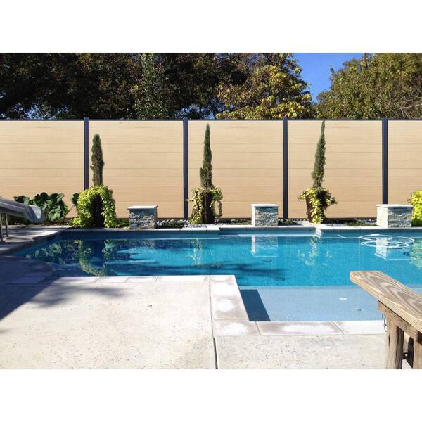 Frame It All 6 ft. x 6 ft. Sand 360 Cap Composite Horizontal Fence Panel