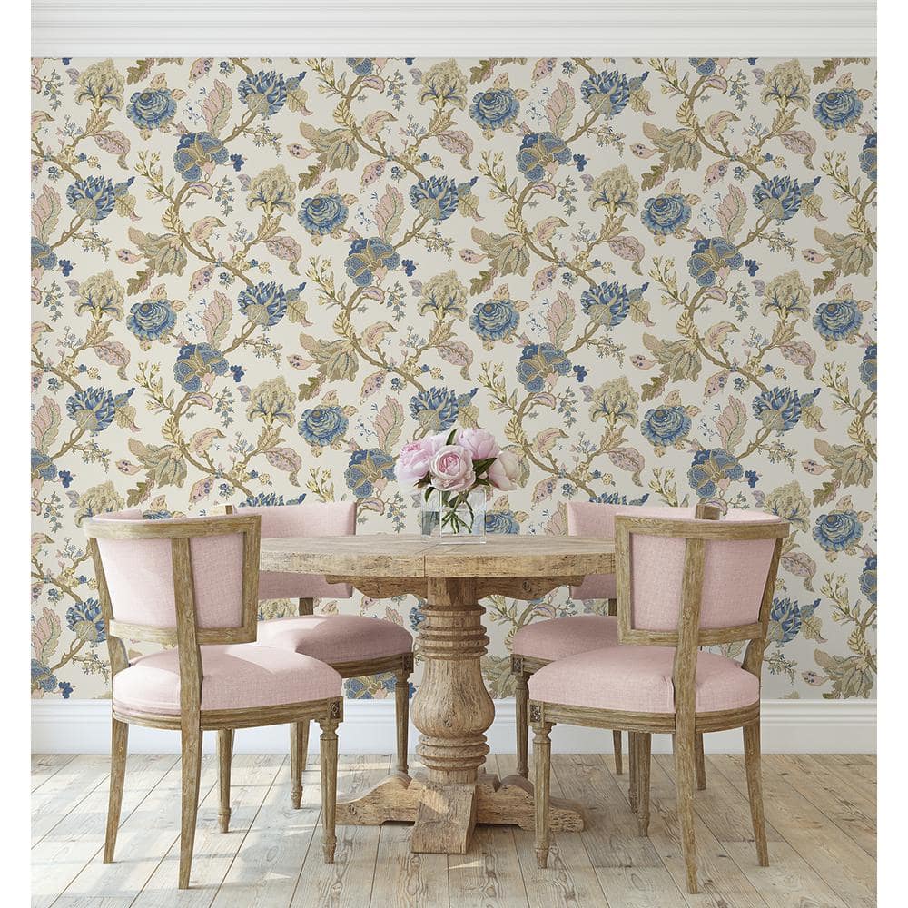 Kianna Jacobean Floral Parchment Peel and Stick Wallpaper