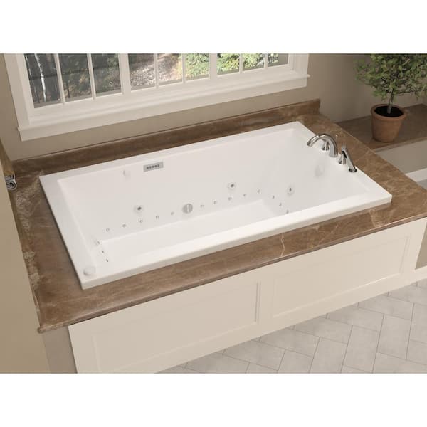 Jetted Tub | 67 inch Whirlpool Tub with Heater, Rectangular Bathtub