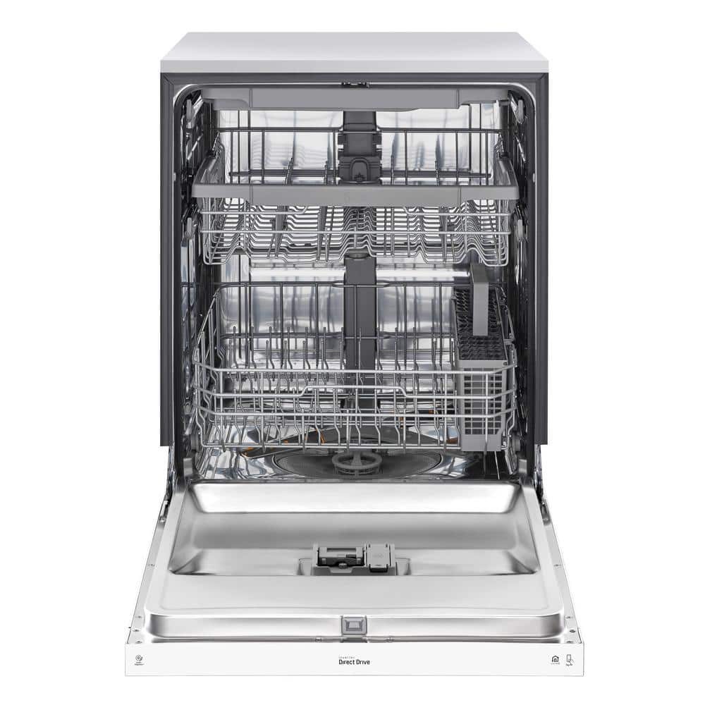 24" White Smart Front Control Dishwasher