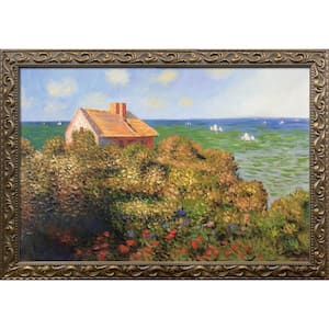 Fisherman's Cottage At Varengeville Claude Monet Elegant Gold Framed Abstract Oil Painting Art Print 29.5 in. x 41.5 in.