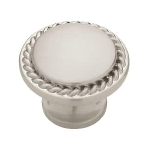 Rope Edged 1-3/16 in. (30 mm) Classic Satin Nickel Round Cabinet Knob