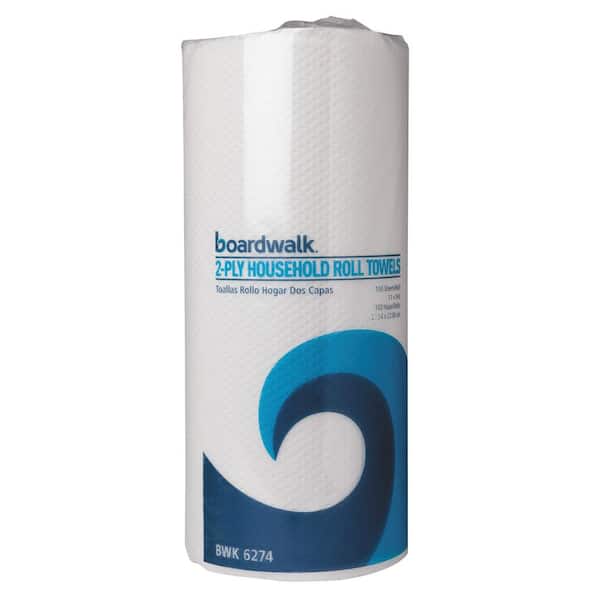 Boardwalk 2-Ply White Perforated Paper Towel Rolls (100-Roll, 30-Rolls/Carton)