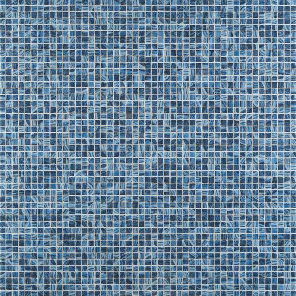 Whirlpool Blue Iridescent Glass Mosaic Tile