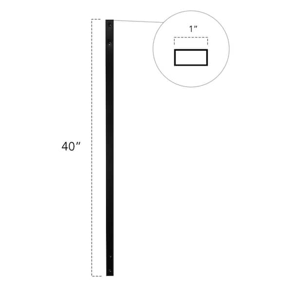 Deckorators 40 in. x .99 in. Black Aluminum Rectangular Traditional Baluster (10-Pack)