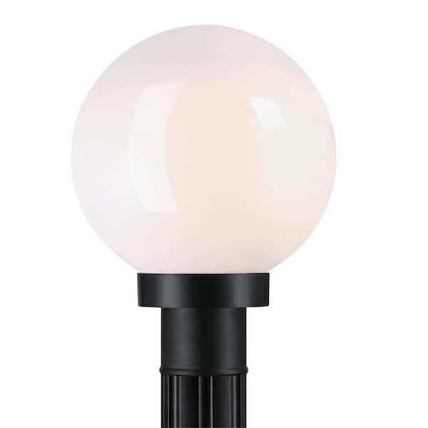 1-Light Black Outdoor Polycarbonate Post-Top Lantern