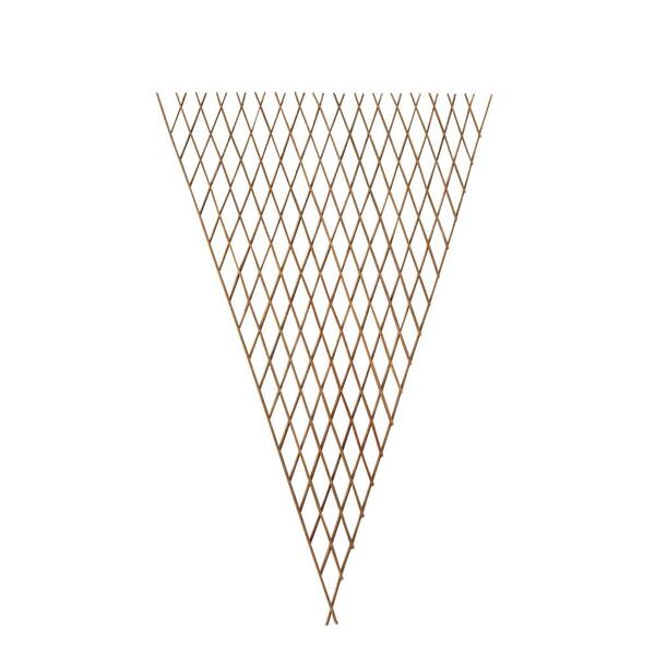 Master Garden Products 24 in. W x 60 in. H Carbonized Barkless Willow Expandable Fan Trellis (Set of 2-Piece)