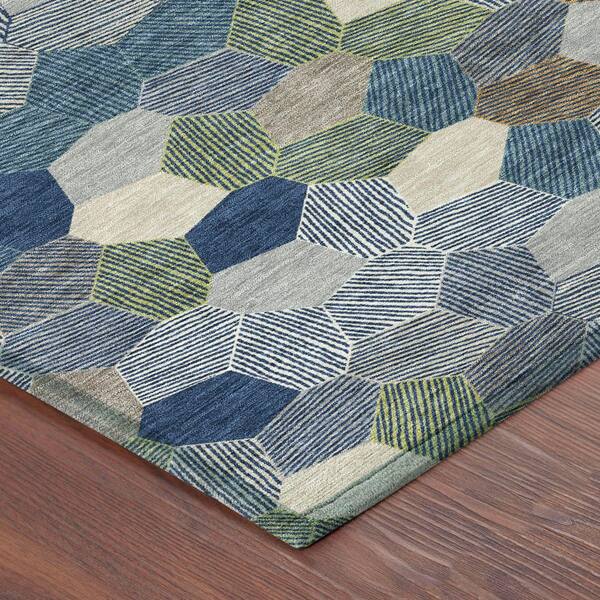 Chantille Machine Washable Indoor/Outdoor Abstract ACN2573 Navy 10 ft. x 14 ft. Area Rug